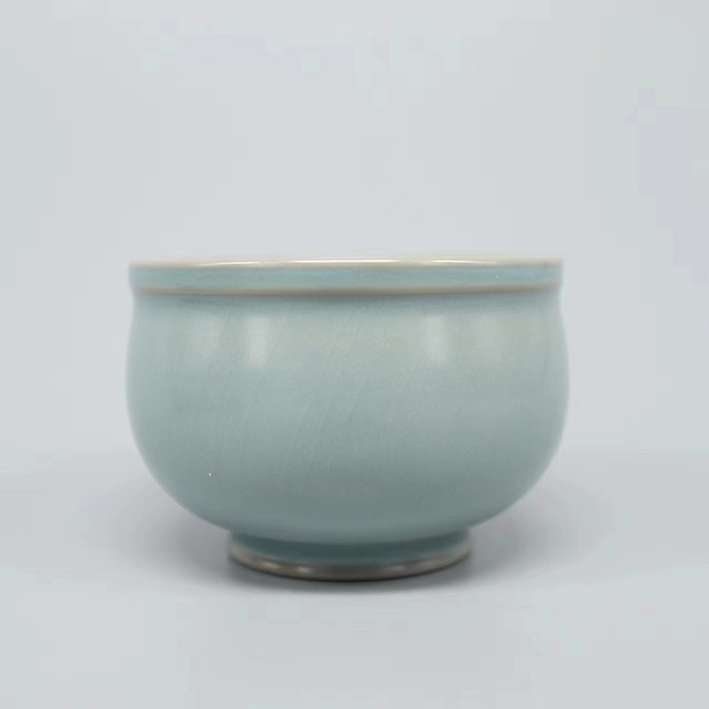 汝窑王新政仿古天青釉正字底款精品有容杯